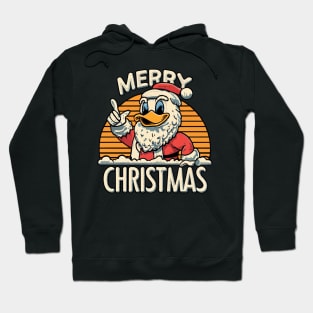 Santa Duck Merry Christmas Vintage Hoodie